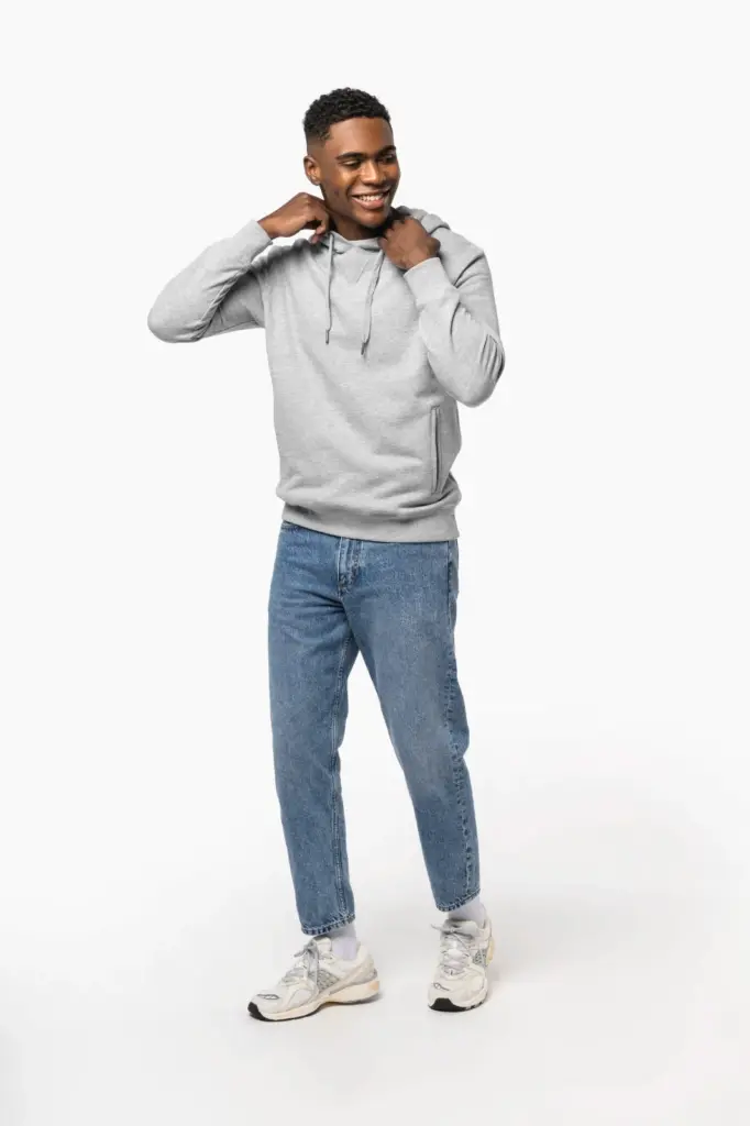 Ecologische uniseks sweater met capuchon — productfoto 13