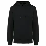 Ecologische uniseks sweater met capuchon, black — productfoto 16