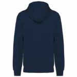 Ecologische uniseks sweater met capuchon, navy — productfoto 20