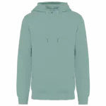 Ecologische uniseks sweater met capuchon, sage — productfoto 25