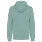 Ecologische uniseks sweater met capuchon, sage — productfoto 26
