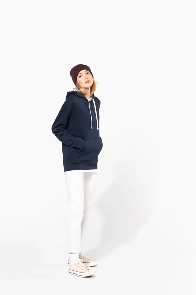 K4013-2_2025 - Hidalgo Unisex sweater met capuchon met contrasterend motief — productfoto 8