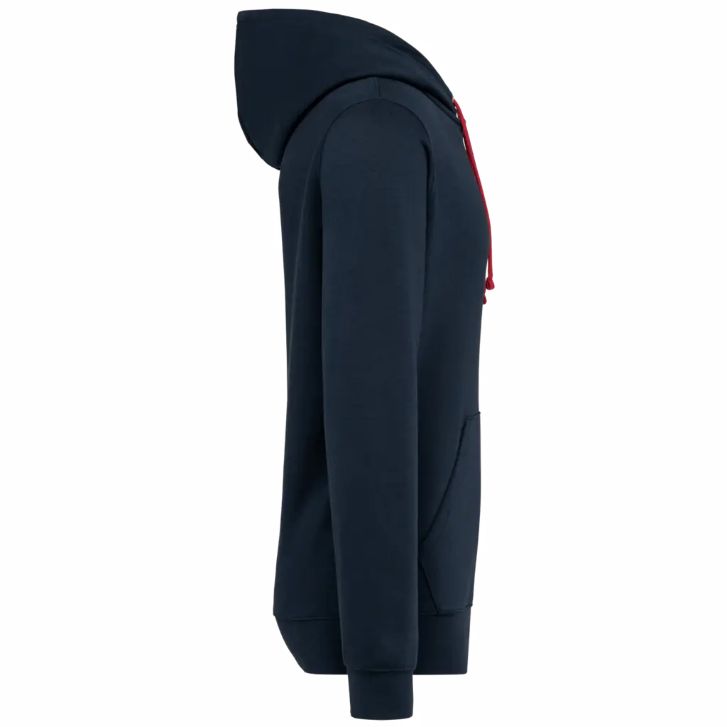 PS_K4013-S_NAVY-REDTARTAN - Hidalgo Unisex sweater met capuchon met contrasterend motief, navy / red tartan — productfoto 20