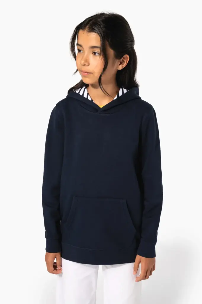 Sweater met contrasterende capuchon met motief — productfoto 2