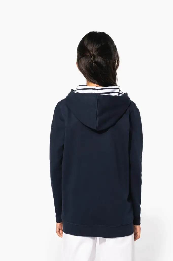 Sweater met contrasterende capuchon met motief — productfoto 3