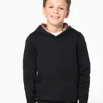Sweater met contrasterende capuchon met motief — productfoto 4