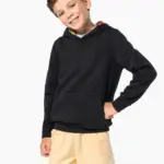 Sweater met contrasterende capuchon met motief — productfoto 17