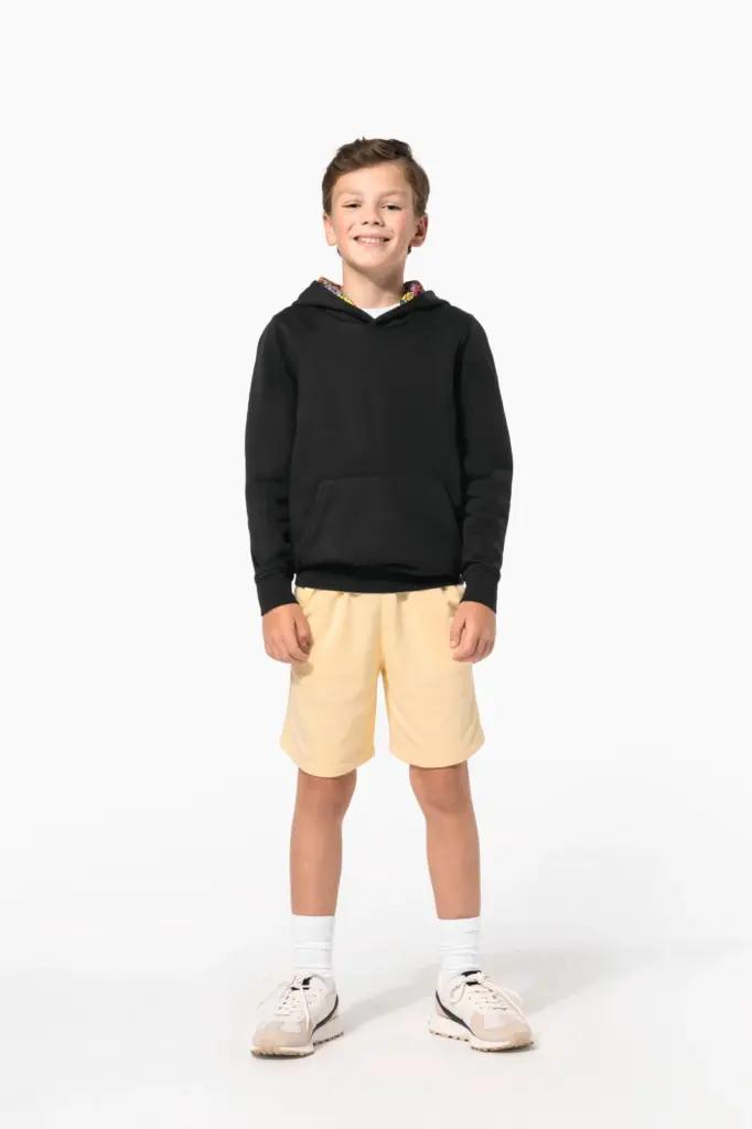 Sweater met contrasterende capuchon met motief — productfoto 19