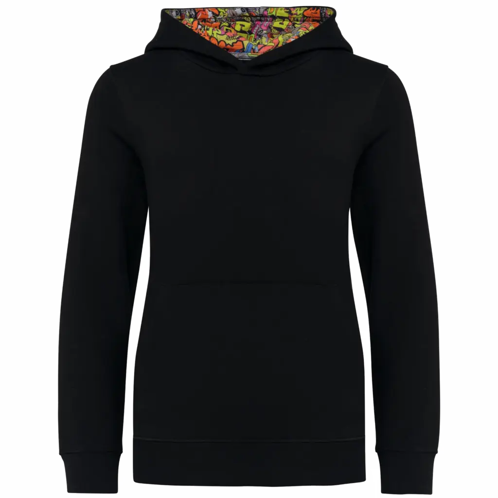 Sweater met contrasterende capuchon met motief, black / skate graffiti — productfoto 24