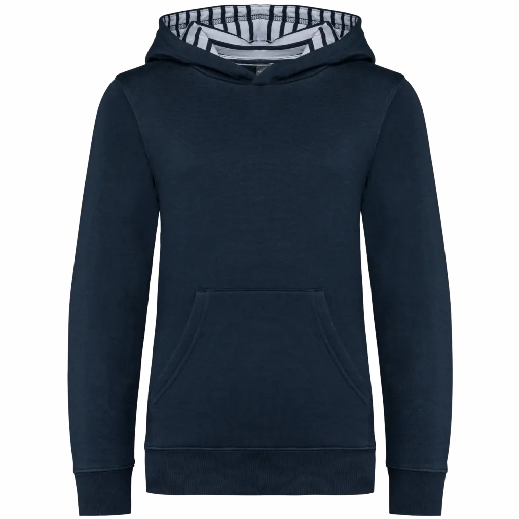 Sweater met contrasterende capuchon met motief, navy / mariniere — productfoto 27