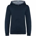 Sweater met contrasterende capuchon met motief, navy / mariniere — productfoto 27