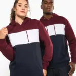 Driekleurige unisex sweater met capuchon