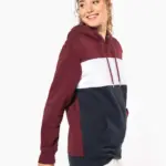 Driekleurige unisex sweater met capuchon — productfoto 2