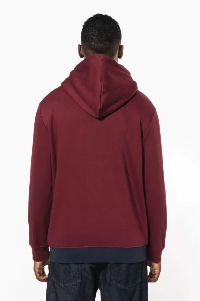 Driekleurige unisex sweater met capuchon — productfoto 5