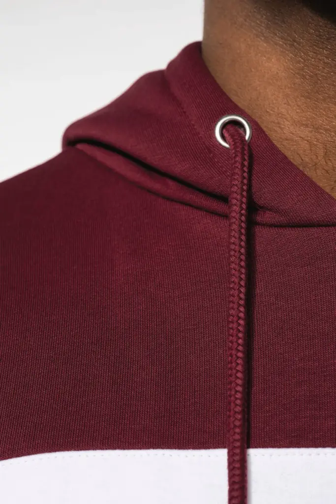 Driekleurige unisex sweater met capuchon — productfoto 7