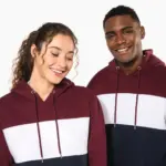 Driekleurige unisex sweater met capuchon — productfoto 10