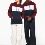 Driekleurige unisex sweater met capuchon — productfoto 12
