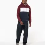 Driekleurige unisex sweater met capuchon — productfoto 14