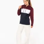 Driekleurige unisex sweater met capuchon — productfoto 15