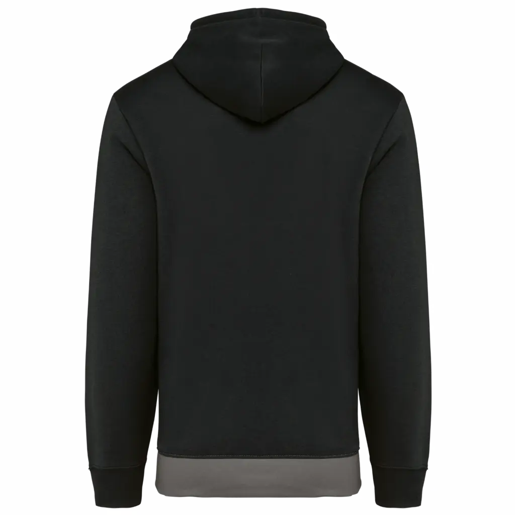 Driekleurige unisex sweater met capuchon, black / white / basalt grey — productfoto 22