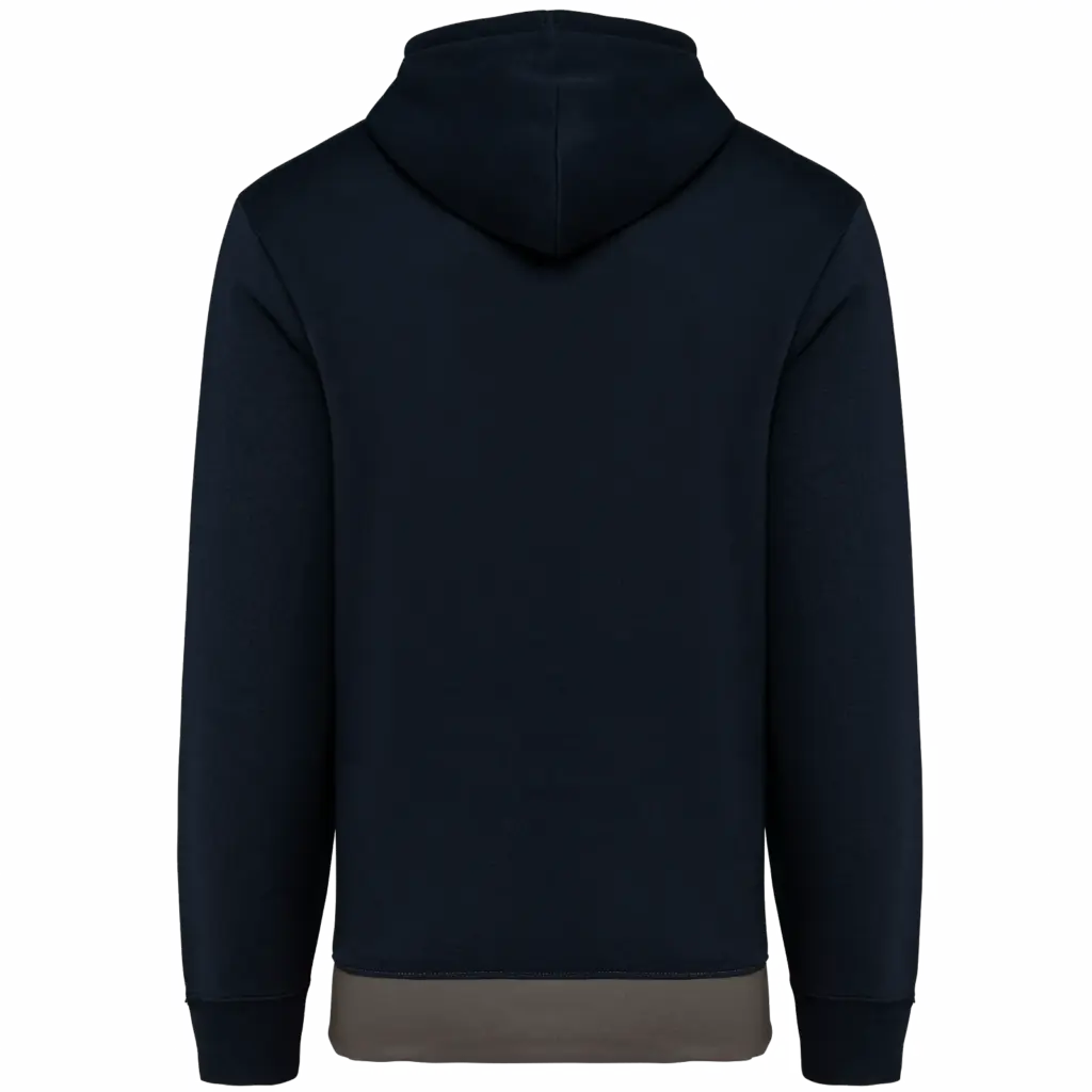 Driekleurige unisex sweater met capuchon, navy / white / basalt grey — productfoto 25