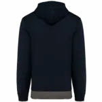 Driekleurige unisex sweater met capuchon, navy / white / basalt grey — productfoto 25