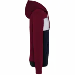 Driekleurige unisex sweater met capuchon, wine / white / navy — productfoto 29