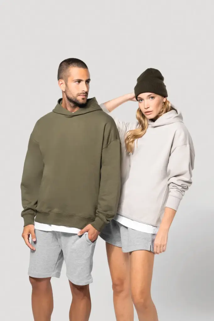 Oversized fleece sweater met capuchon