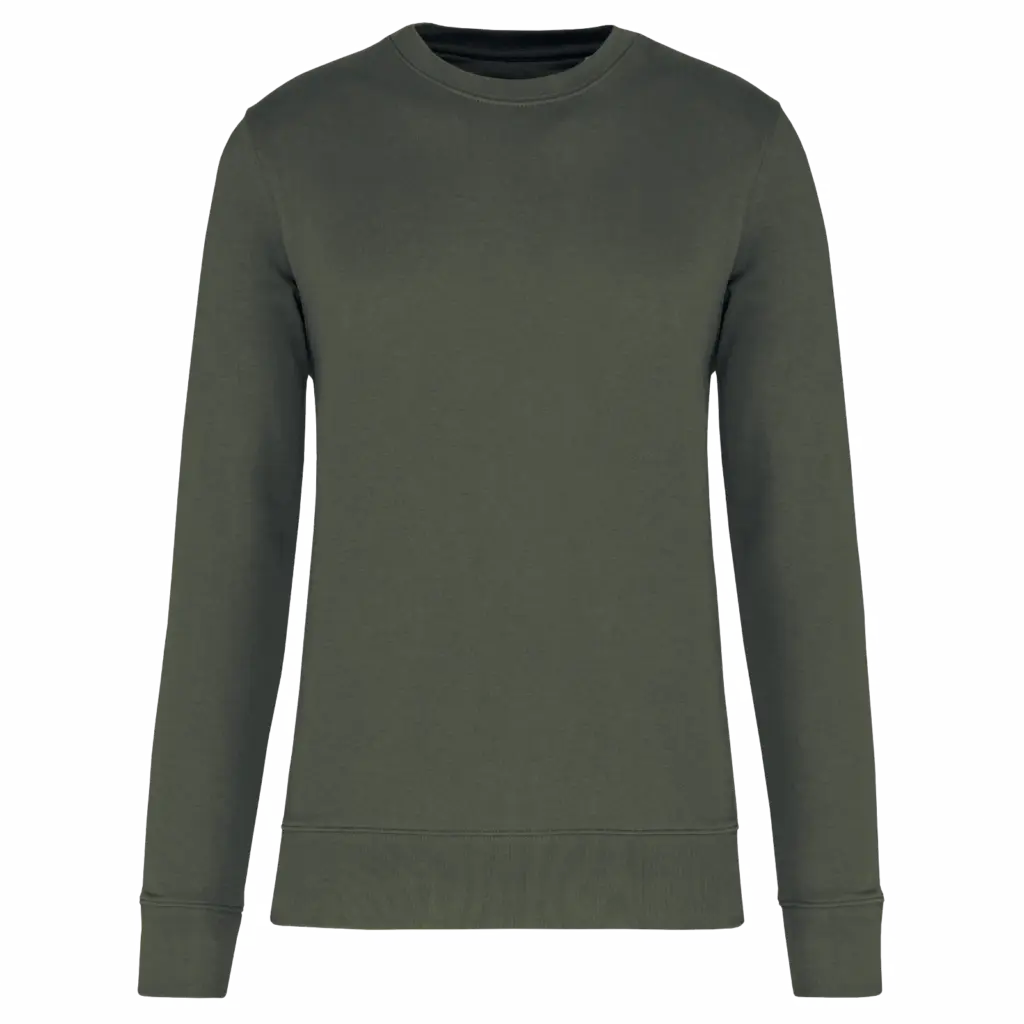 PS_K4025_DARKKHAKI - Hidalgo-werbeartikel Ecologische sweater met ronde hals, dark khaki — productfoto 32