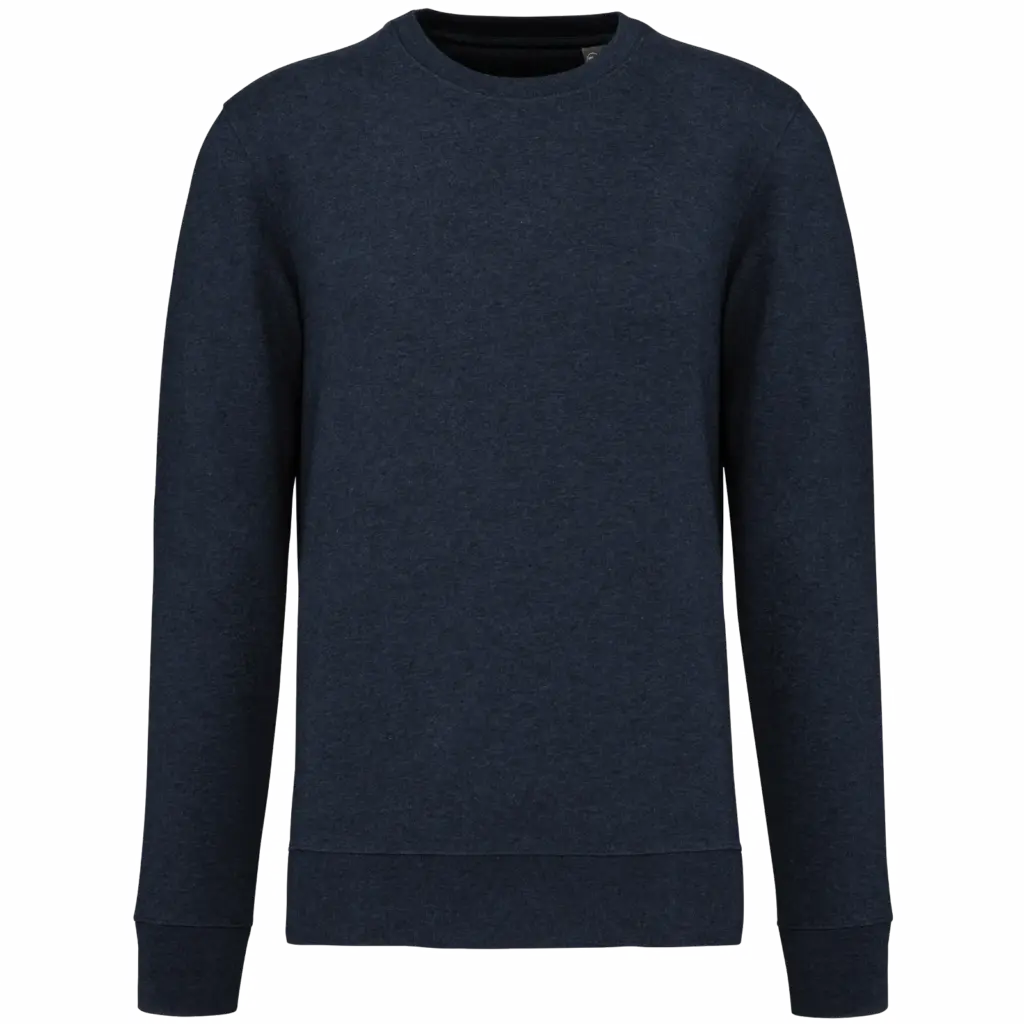 PS_K4025_FRENCHNAVYHEATHER - Hidalgo-werbeartikel Ecologische sweater met ronde hals, french navy heather — productfoto 44
