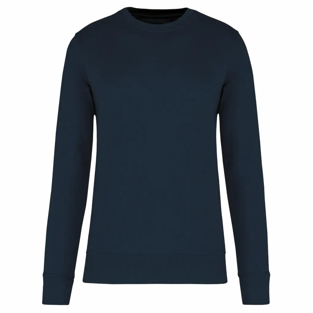 Ecologische kindersweater met ronde hals, navy — productfoto 18