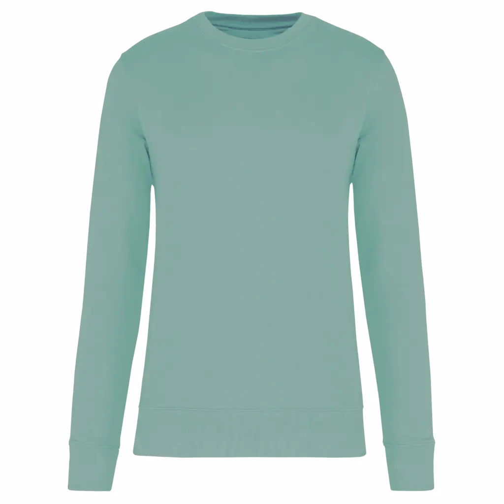 Ecologische kindersweater met ronde hals, sage — productfoto 30