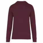 Ecologische kindersweater met ronde hals, wine — productfoto 37