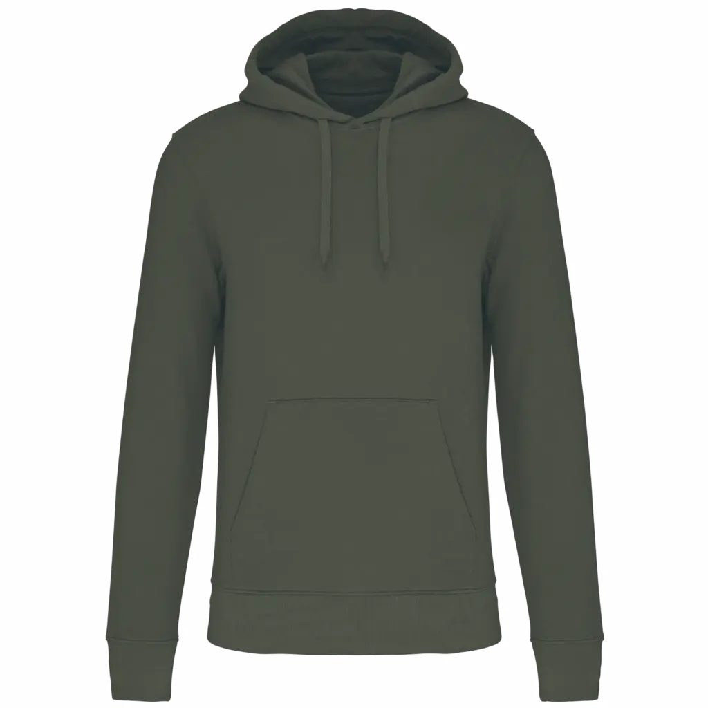 PS_K4027_DARKKHAKI - Hidalgo Ecologische herensweater met capuchon, dark khaki — productfoto 29
