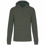 PS_K4027_DARKKHAKI - Hidalgo Ecologische herensweater met capuchon, dark khaki — productfoto 29