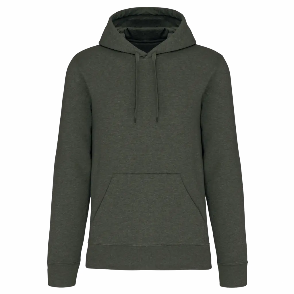 PS_K4027_GREENMARBLEHEATHER - Hidalgo Ecologische herensweater met capuchon, green marble heather — productfoto 47