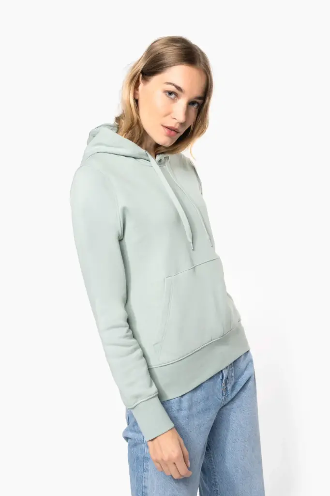 Ecologische damessweater met capuchon
