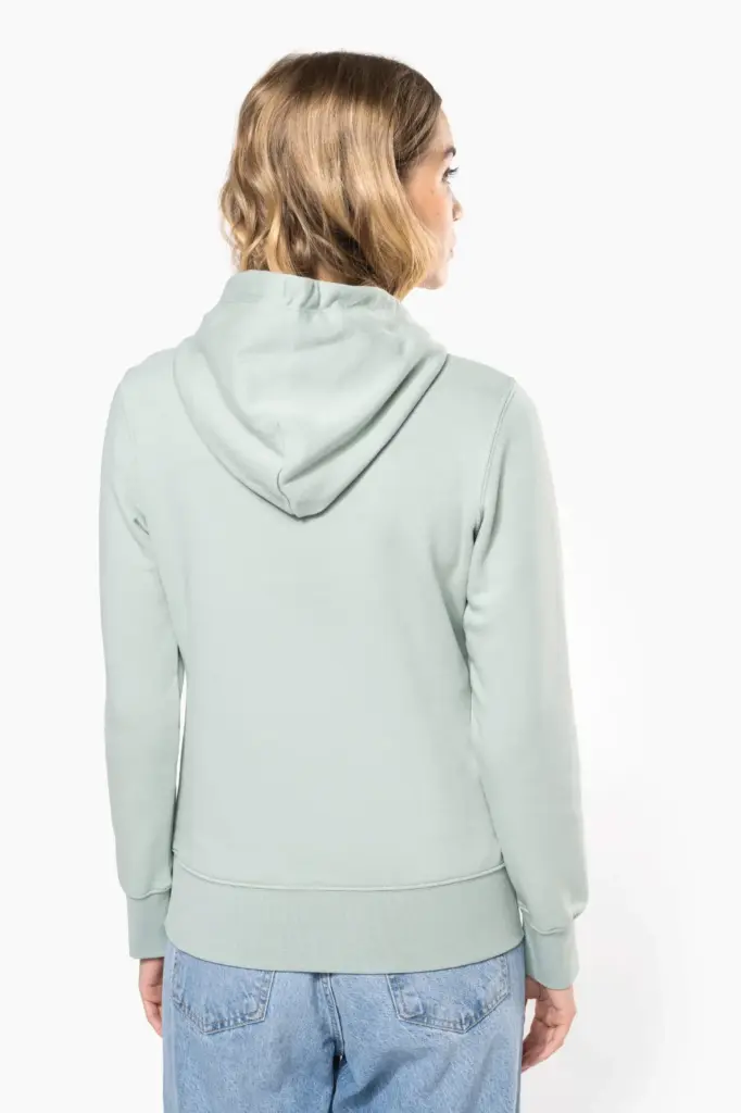 K4028-16_2025 - Hidalgo-werbeartikel Ecologische damessweater met capuchon — productfoto 2