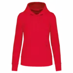 PS_K4028_RED - Hidalgo-werbeartikel Ecologische damessweater met capuchon — productfoto 47