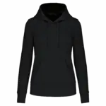PS_K4028_BLACK - Hidalgo-werbeartikel Ecologische damessweater met capuchon, black — productfoto 14