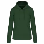 PS_K4028_FORESTGREEN - Hidalgo-werbeartikel Ecologische damessweater met capuchon, forest green — productfoto 23