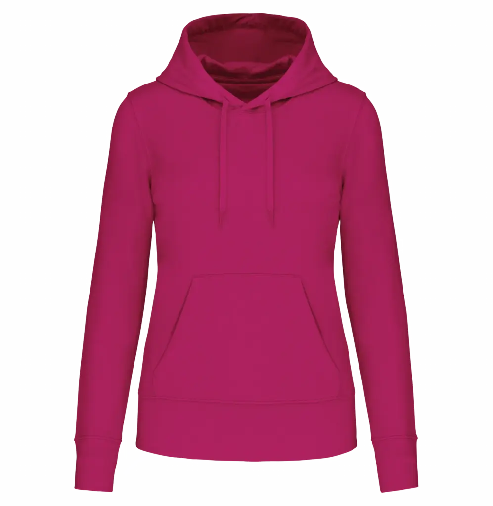 PS_K4028_FUCHSIA - Hidalgo-werbeartikel Ecologische damessweater met capuchon, fuchsia — productfoto 26