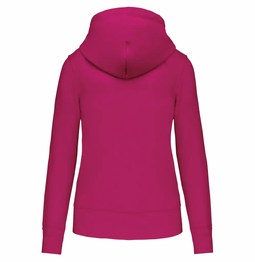 PS_K4028-B_FUCHSIA - Hidalgo-werbeartikel Ecologische damessweater met capuchon, fuchsia — productfoto 27