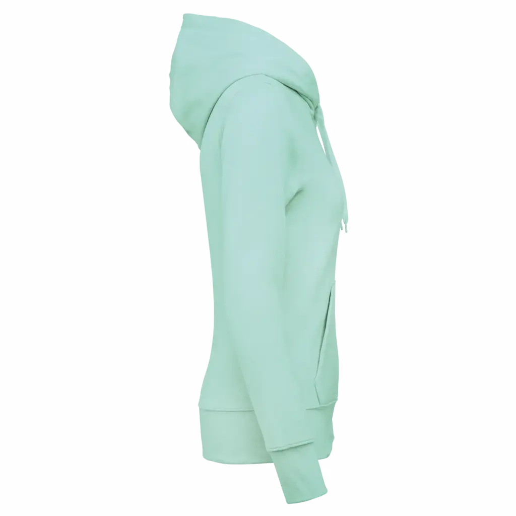 PS_K4028-S_ICEMINT - Hidalgo-werbeartikel Ecologische damessweater met capuchon, ice mint — productfoto 28