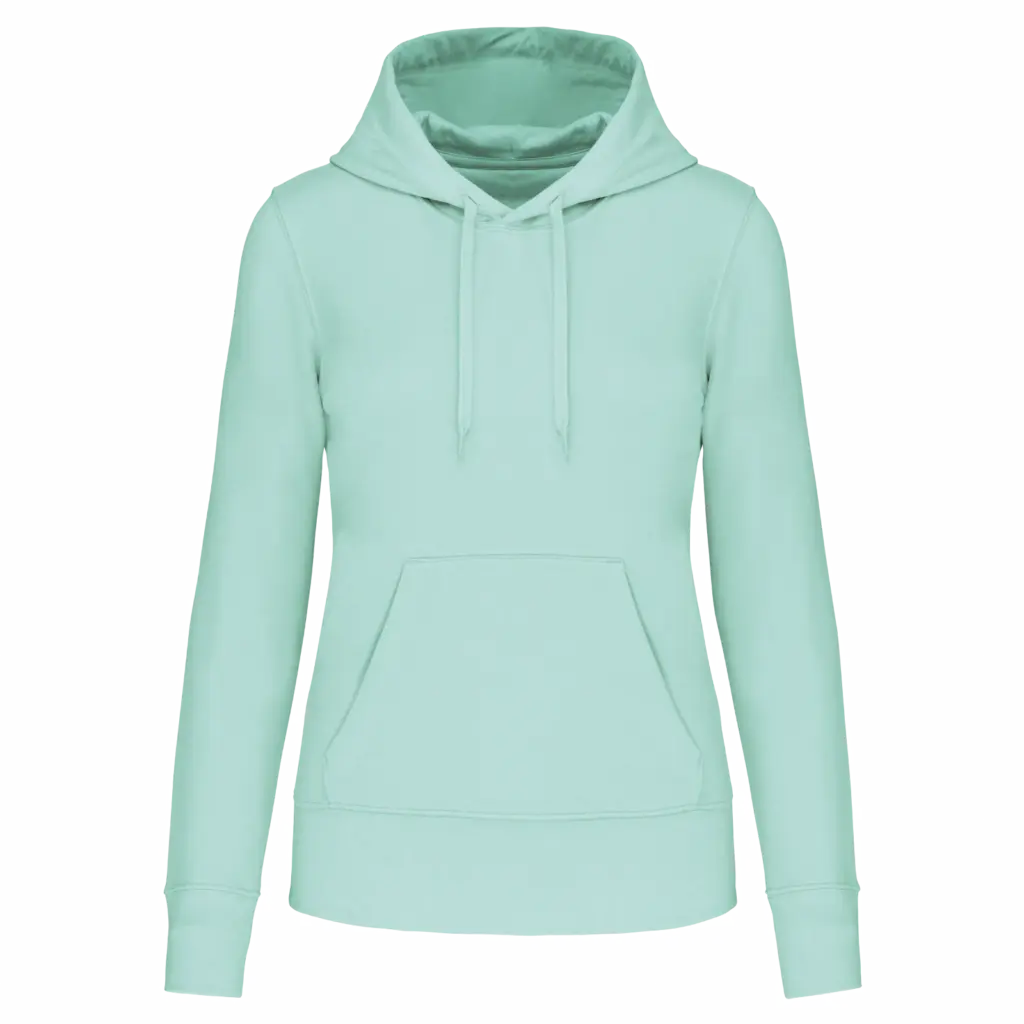 PS_K4028_ICEMINT - Hidalgo-werbeartikel Ecologische damessweater met capuchon, ice mint — productfoto 29