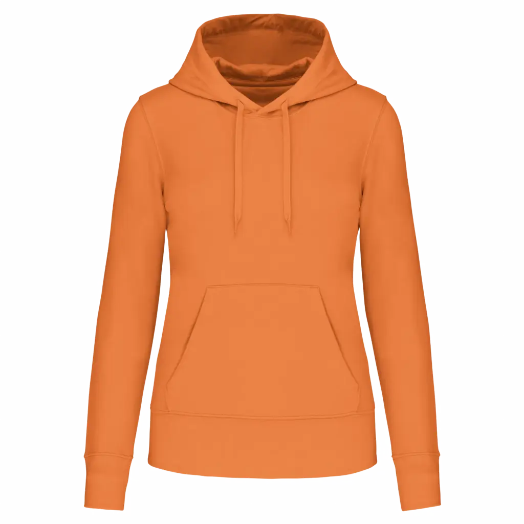 PS_K4028_LIGHTORANGE - Hidalgo-werbeartikel Ecologische damessweater met capuchon, light orange — productfoto 32
