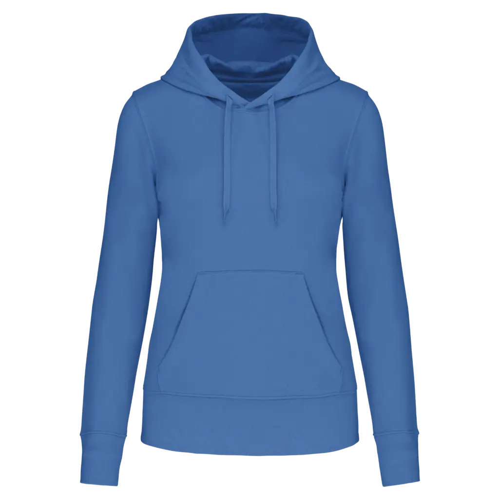 PS_K4028_LIGHTROYALBLUE - Hidalgo-werbeartikel Ecologische damessweater met capuchon, light royal blue — productfoto 35