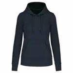 PS_K4028_NAVY - Hidalgo-werbeartikel Ecologische damessweater met capuchon, navy — productfoto 38