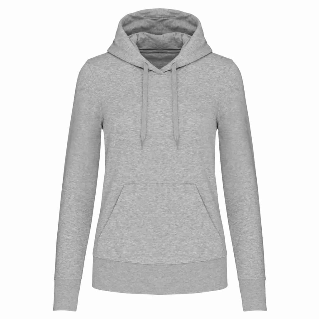 PS_K4028_OXFORDGREY - Hidalgo-werbeartikel Ecologische damessweater met capuchon, oxford grey — productfoto 41