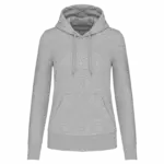 PS_K4028_OXFORDGREY - Hidalgo-werbeartikel Ecologische damessweater met capuchon, oxford grey — productfoto 41